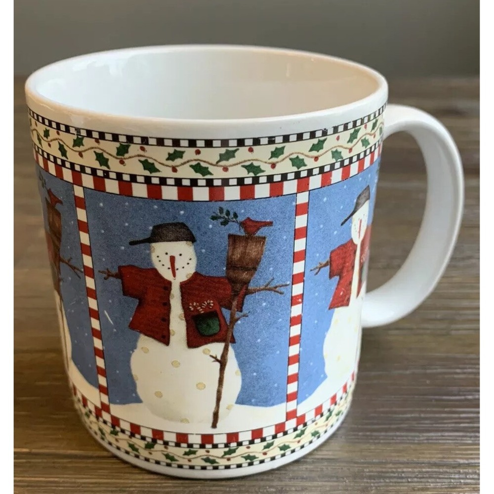 Debbie Mumm Snowman Christmas Coffee Mug by Sakura EUC